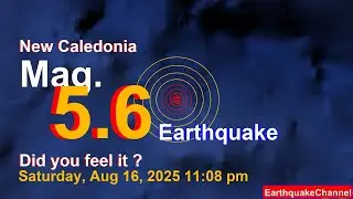 Southeast of the Loyalty Islands on Saturday, Aug 16, 2025, at 11:08 pm (GMT 11) - Earthquake toda