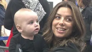 Eva Longoria Can't Get Enough Of Adorable Son Santiago While Catching Red Eye At LAX! EXCLUSIVE