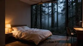 Calm Night Rain at a Forest Edge Cabin🌧️| No Ads | Dark Bedroom Ambience for Deep Sleep & Relaxation
