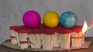 EXPERIMENTS: Rainbow Eggs Vs 1500 Matches / Mr. Pk Experiments