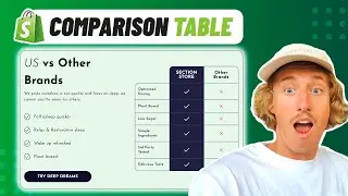 Comparison Table with Custom Rows | Shopify No Code Tutorial