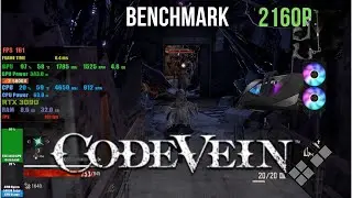 Code Vein RTX 3090 Gigabyte AORUS WATERFORCE Benchmark Ryzen 5800x 2160p 4k