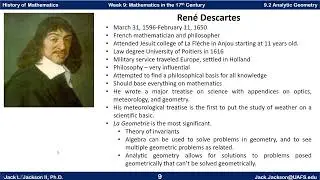 Math History 9.2 Analytic Geometry