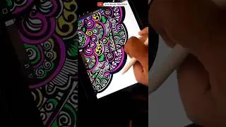Digital Mandala Art on ipad 🌸 #digitalart #mandala #procreate #anilborde #munilxo #viral #trending