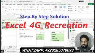 Excel 4G Recreation | PivotTable & PivotChart | REC Center Revenue