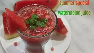 పుచ్చకాయ తో టేస్టీ జ్యూస్ 1 min లో || How to make watermelon juice in telugu by Home Things