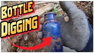 Digging For Antique Bottles & Relics At Two Farm Dumps ~ Military Buttons, Old Bottles, Relics &copy;
