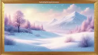 Snow-Covered Hills & Mountains | Falling Snow | 4K Framed Art | No Sound Video