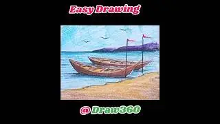 2 boat is on the river bank #shorts #drawing #trending #colouring #viral #art #drawingskill