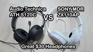 Audio Technica S120C vs Sony MDR ZX110AP budget headphones