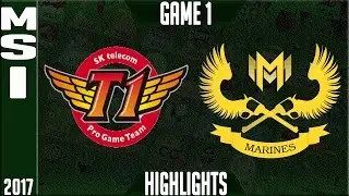 SKT T1 vs GIGABYTE Marines Highlights - MSI 2017, Mid Season Invitational Day 1 Groups - SKT vs GAM