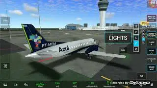 Acionamento e decolagem do saab 340b da azul conecta , no rfs