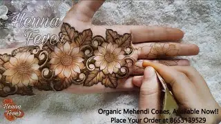 Beautiful Negative Spacing Sunflower Mehndi Henna Design 2025 | Step by Step Tutorial | Henna Fever