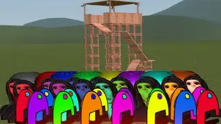 Rosalia Bizcochito, Juggler And Scary Among Us Nextbot Vs Houses In Garry's Mod!