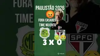 S&Atilde;O PAULO PERDE,TIME NOJENTO, PODRE,FORA CASARES😡🤮🤢#futebol#paulist&atilde;o#saopaulo