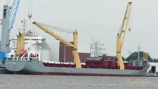 cargo 2 crane seaship JORK V2QF5 IMO 9535606 Emden merchant vessel Kranschiff