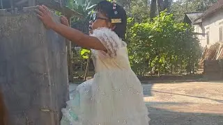 Rezana tries to climb the wall at the health clinic #cutebaby #adorablekid #funnyvideo