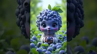 🍇 Cute Blueberry Baby Eating Blueberries | Hyper-Realistic Cinematic Animation