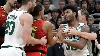 Marcus Smart Disrespects Trae Young By Stepping Over Him
