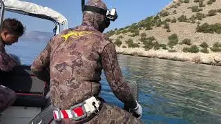 Harpoon fishing day in Greece