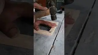 cara mudah menyambung sudut pigura. #woodworking #pigura #jatibelanda