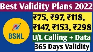 Bsnl Validity Plans 2022 | Bsnl Plans ₹49, ₹75, ₹97, ₹118, ₹298, ₹499 ₹1999 | Bsnl Prepaid Plans