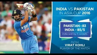 India vs Pakistan &ndash; Asia Cup 2016 | Full Match Highlights | Kohli Masterclass 🔥