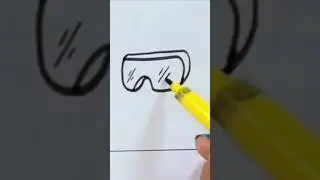 Easy doodle ideas / Safety Goggle drawing #youtubeshorts #shorts #shortsdrawing #easydrawing