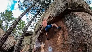 Scary 7B+ Boulder...Don't Break Your Legs!