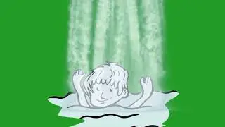 waterfall Green screen || Animated cartoon character || no copyright