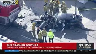 At Least 2 Injured After Vehicle Collides With Bus In South LA