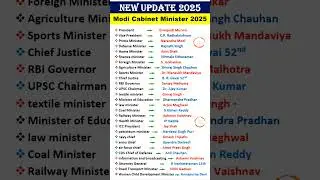 Cabinet minister of india 2025| modi cabinet minister| current affairs 2025| कैबिनेट मंत्री 2025 #gk