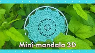 Szmaragdowo-miętowa mini-mandala 3D na szydełku