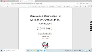CCMT 2021 Information Brochure Explained.