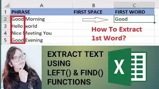 How To Extract Text From Cells In Excel | In Hindi