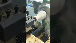 CNC woodworking lathe fully automatic tool change model integrated processing wooden vase #woodlathe