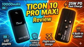 Ticon 10 PRO MAX Power Bank Review (Ticon Series #4) | 25W PD Fast Charging & 10000mAh
