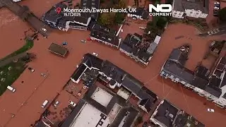 In Gro&szlig;britannien r&auml;umen Ewyas Harold und Monmouth nach Sturm Claudia Hochwassersch&auml;den auf
