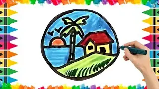 How to draw Scenery || Easy Drawing for Kids || Easy drawing of Scenery || By Wonder Art Kids