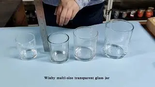 Multi size transparent glass candle jar