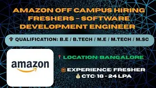 Amazon Off Campus Drive 2026 | Software Development Engineer Hiring | Freshers Apply Now