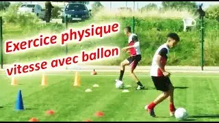 Exercice physique technique: vitesse avec ballon/ travail de coordination avec conduite de balle
