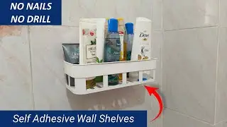 no drill bathroom shelves || bathroom shelves without drilling