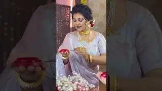 Bengali Traditional look with gorgeous viral saree 🤩Desi style glow up ✨🥵#shortsfeed #trending