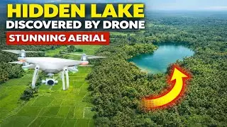 Hidden Lake Discovered by Drone  Stunning Aerial Over Paddy Fields & Coconut Trees