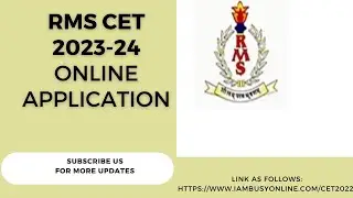 #RMS CET ONLINE APPLICATION OPEN#