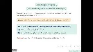 Verteilungskonvergenz 2 (Zusammenhang mit stochastischer Konvergenz)