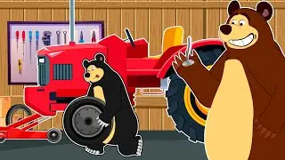 Tractor rescue - wheel replacement -  repair -  vehicle maintenance  || The Bear Garage