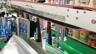 Beverage glass bottle front and back side automatic labeling machine #frontandbacklabelingmachine
