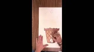 Oil pastel ice cream cone